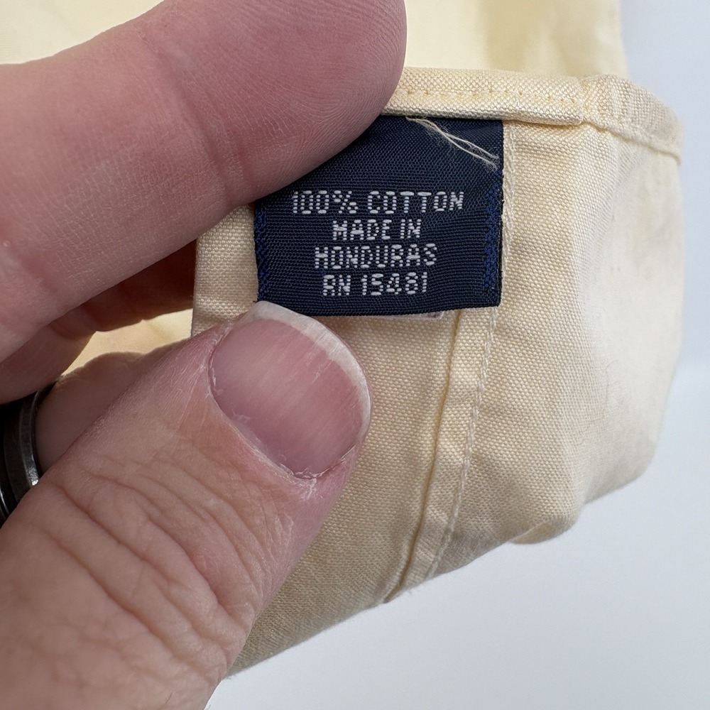 Vintage Y2K Tommy Hilfiger Mens 16 1/2-34 Yellow Long Sleeve Button Down - Picture 5 of 10
